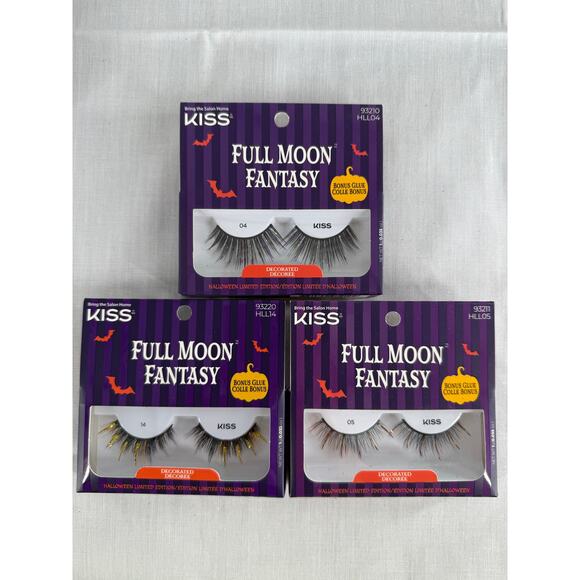 NEW Kiss Halloween Limited Edition Decorated False Lash Full Moon Fantasy - Picture 1 of 7